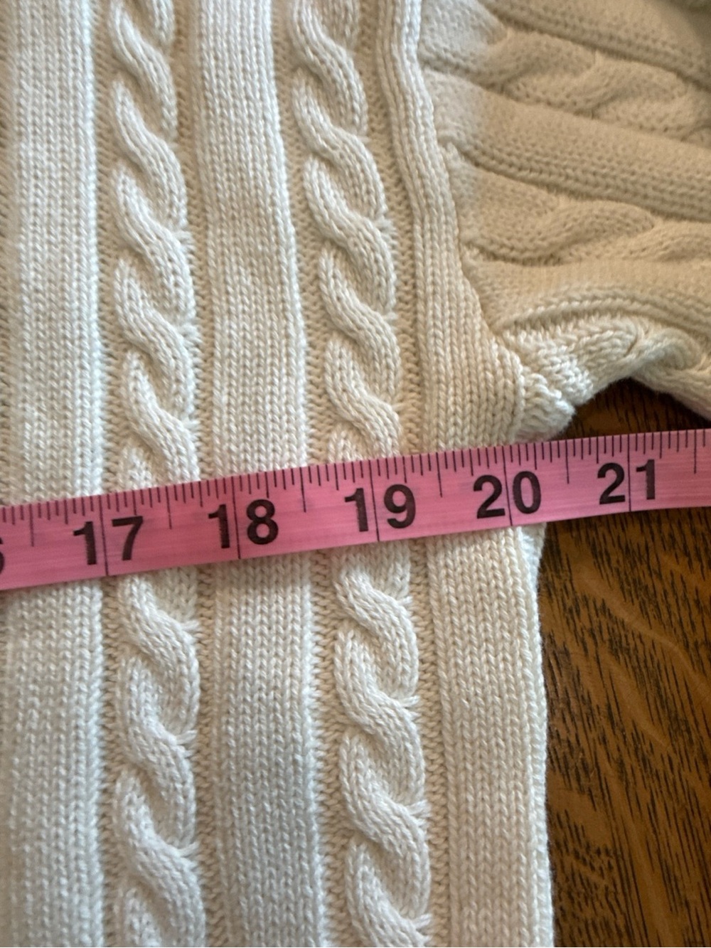Prince Cream Cable Knit Cardigan with Red & Blue Stripe Trim - Picture 7 of 13